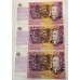 AUSTRALIA 1991 . FIVE 5 DOLLARS BANKNOTE . FRASER/COLE . CONSEC TRIO . LAST PREFIX QPG